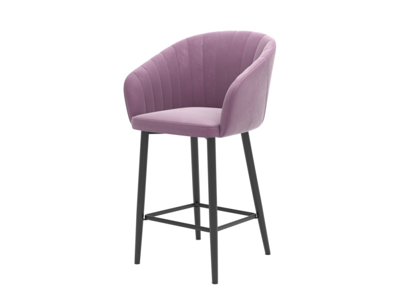 Кресло полубарное Marine, цвет: фиолетовый (confetti lilac)  / черный глянец
