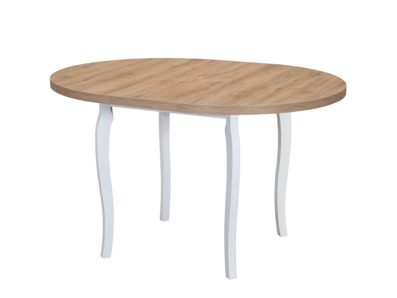Обеденный стол Matis 100-130x100x76.5 см, цвет: дуб навара / белый